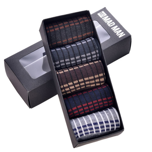 Mad Man Dashed Boxed Socks 5pc Mad Man Dashed Boxed Socks 5pc