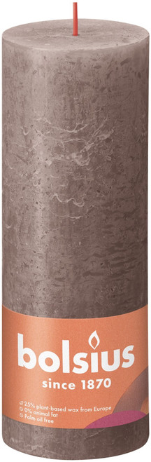 Bolsius Rustic Shine Rustic Taupe Pillar Candle (190mm x 68mm) 