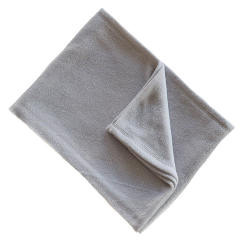 Plain Soft Grey Fleece Pram Blanket by Soft Touch