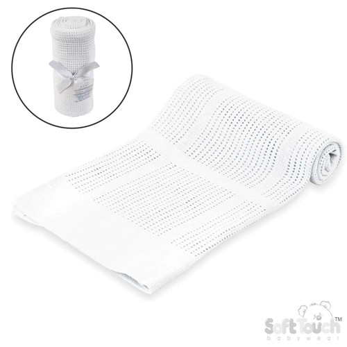White Cellular Cotton Blanket