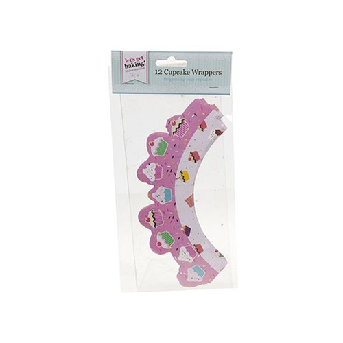 Get Baking! Set Of 12 Cupcake Wraps In Opp Bag W/header Card Get Baking! Set Of 12 Cupcake Wraps In Opp Bag W/header Card