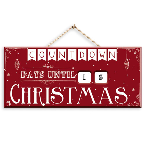 Countdown to Christmas Hanging Plaque 