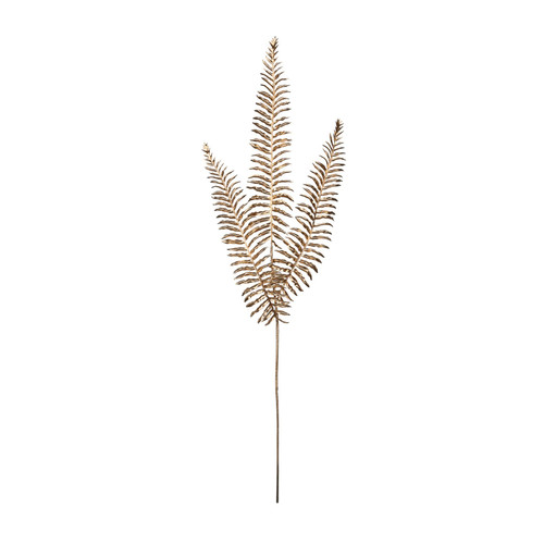 Gold Metallic Fern spray Stem (x3 Leaves)