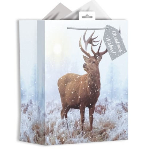 Large Christmas Stag Gift Bag Large Christmas Stag Gift Bag