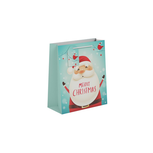 Cute Santa Gift Bag (Medium, Light Blue) Cute Santa Gift Bag (Medium, Light Blue)