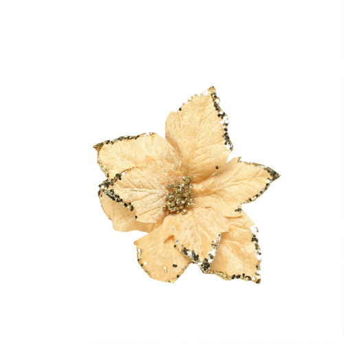 Small Gold Poinsettia Pick Small Gold Poinsettia Pick