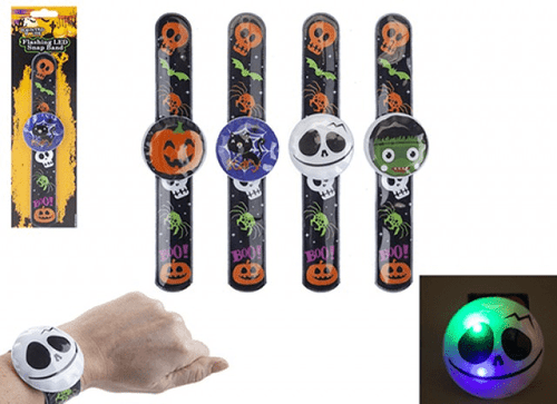 Led Flashing Halloween Snap Band (Assorted Designs)