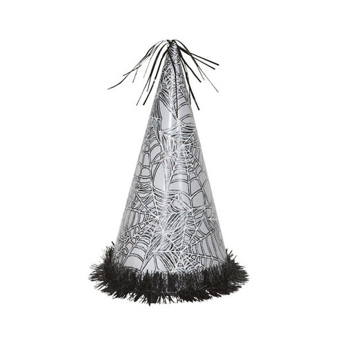 Silver Spider Web Jumbo Halloween Party Hat Silver Spider Web Jumbo Halloween Party Hat