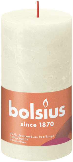 Soft Pearl Bolsius Rustic Shine Pillar Candle (130 x 68mm)