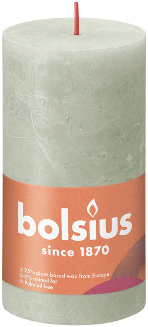 Foggy Green Bolsius Rustic Shine Pillar Candle (130 x 68mm) Foggy Green Bolsius Rustic Shine Pillar Candle (130 x 68mm)