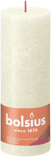 Soft & Pearl Bolsius Rustic Shine Pillar Candle (190 x 68mm)