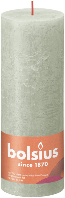 Foggy Green Bolsius Rustic Shine Pillar Candle (190 x 68 mm)