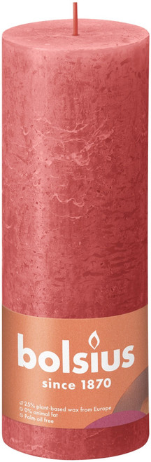 Blossom Pink Bolsius Rustic Shine Pillar Candle (190 x 68mm)