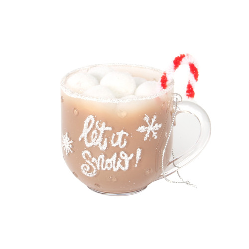 Hot Chocolate Ornament with Candy Cane (Assorted Designs)