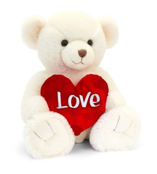 Cream Snuggles Bear With Heart (30cm)