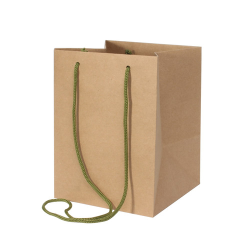 Ribbed Kraft Hand Tie Bag (19 x 25cm) Ribbed Kraft Hand Tie Bag (19 x 25cm)