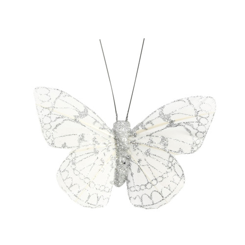8cm Sterling Feather & Glitter Butterfly (Pack of 12) 8cm Sterling Feather & Glitter Butterfly (Pack of 12)