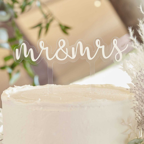 Mr & Mrs Acrylic Wedding Cake Topper Mr & Mrs Acrylic Wedding Cake Topper