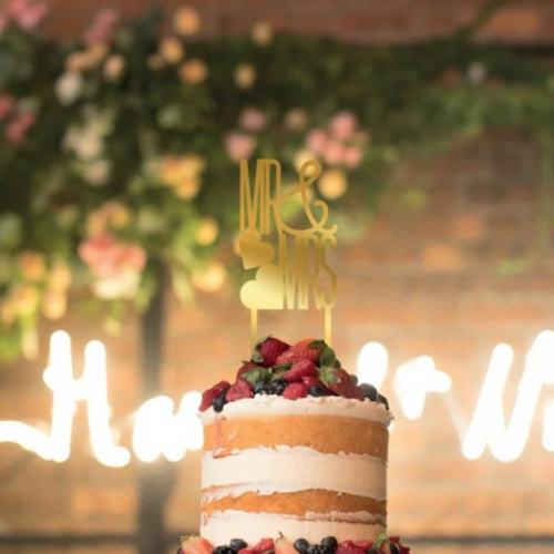 Gold Mr & Mrs Cake Topper Gold Mr & Mrs Cake Topper