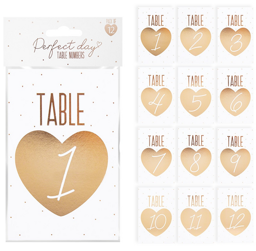 Gold Table Number Cards (12 Pack) Gold Table Number Cards (12 Pack)