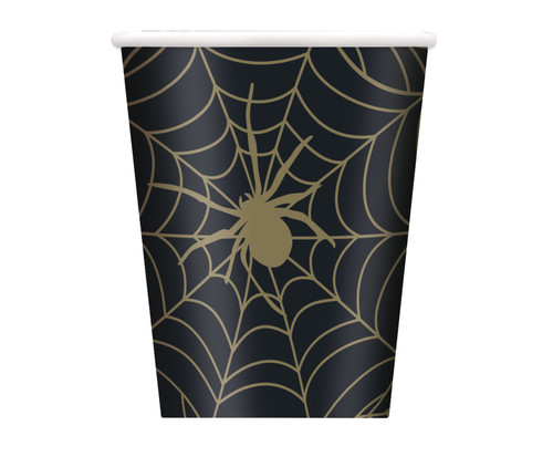 Black and Gold Spider Web Cups (9oz) Black and Gold Spider Web Cups (9oz)