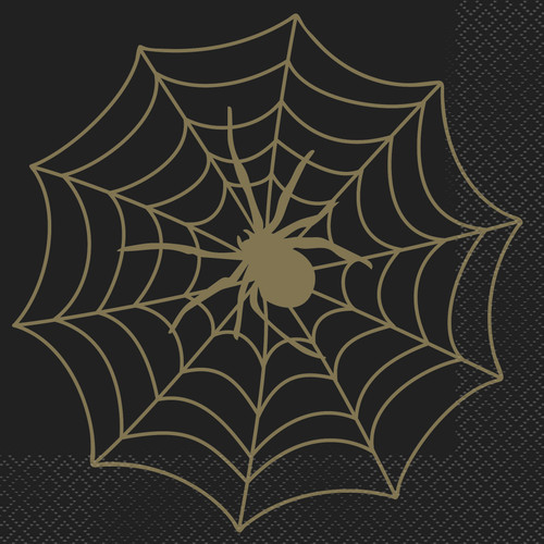 Black and Gold Spider Web Napkins Black and Gold Spider Web Napkins