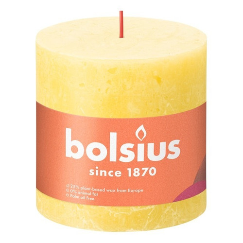 Sunny Yellow Bolsius Rustic Shine Pillar Candle (100 x 100mm) Sunny Yellow Bolsius Rustic Shine Pillar Candle (100 x 100mm)