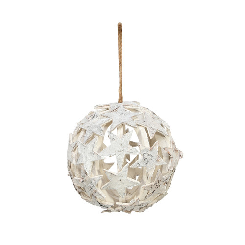 Winter Wonderland White Washed Star Bauble (Dia20cm) Winter Wonderland White Washed Star Bauble (Dia20cm)