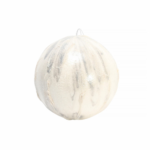 Winter Wonderland White and Silver Bauble (Dia13cm) Winter Wonderland White and Silver Bauble (Dia13cm)