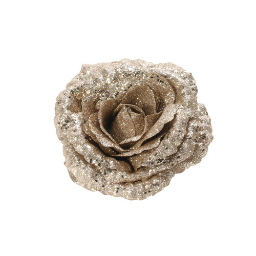 Champagne Glitter Rose with Clip (Dia18cm)
