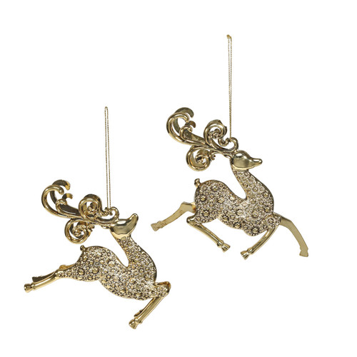 Gold Antique Reindeer Assorted Hanging Decoration