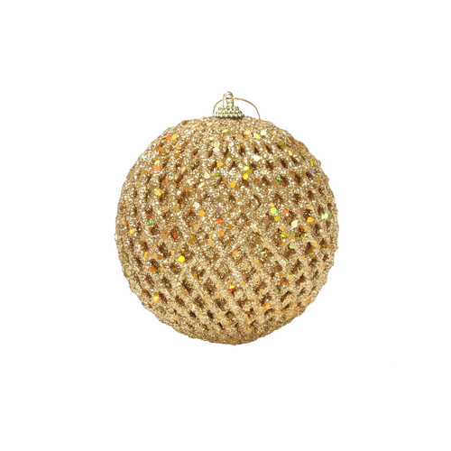 Gold Glitter and Sequin Bauble (Dia10cm)