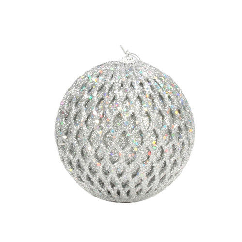 Silver Glitter and Sequin Bauble (Dia12cm)