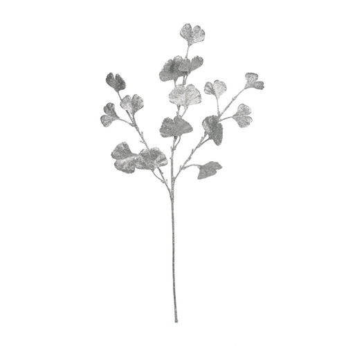 Silver Ginkgo Glitter Stem (H70cm)