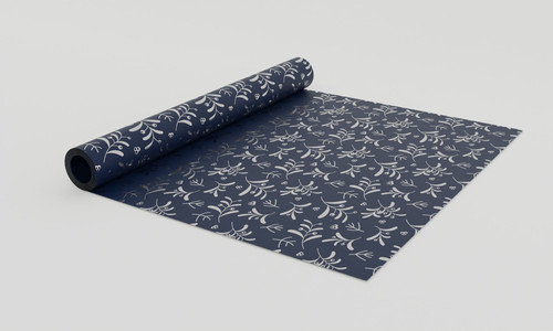 Navy Kraft Silver Mistletoe Paper (50cmx100m) Navy Kraft Silver Mistletoe Paper (50cmx100m)