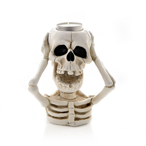 White Skeleton Tealight Holder
