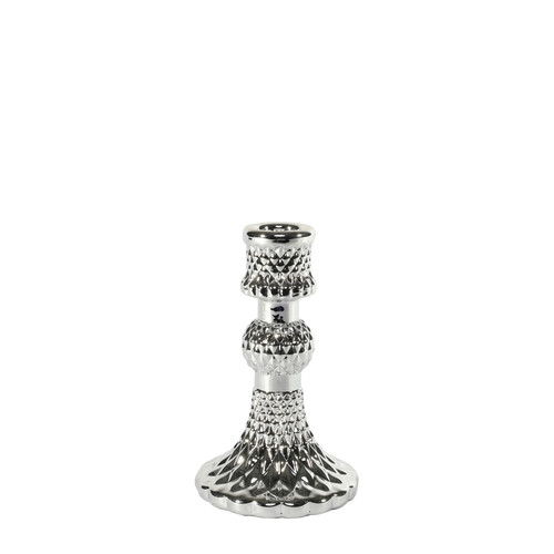 Juliet Candlestick- Electroplate Silver Glass (13cm)