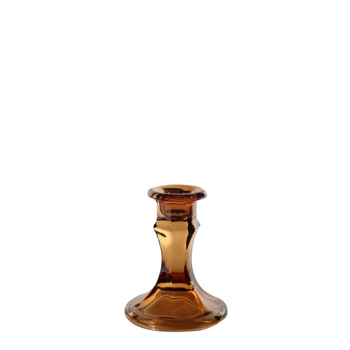 Celestia Candlestick-Mocha Coloured Glass (10cm) Celestia Candlestick-Mocha Coloured Glass (10cm)