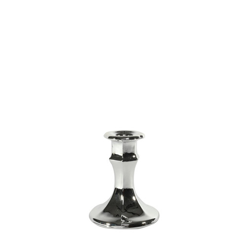 Celestia Candlestick- Electroplate Silver Glass (10cm)