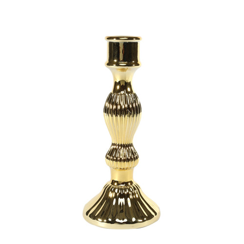 Amaya Candlestick- Electroplate Gold Glass (20cm) Amaya Candlestick- Electroplate Gold Glass (20cm)