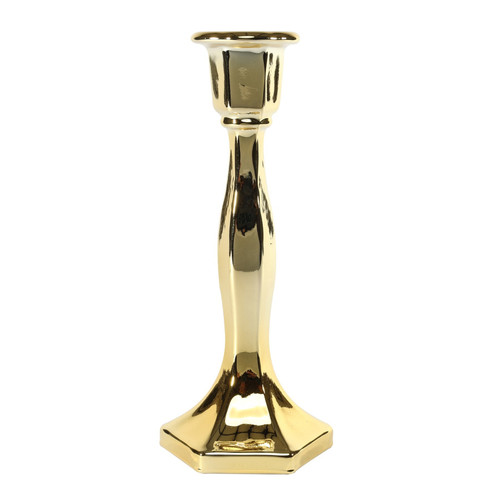 Valentia Candlestick - Electroplate Gold Glass (23cm)