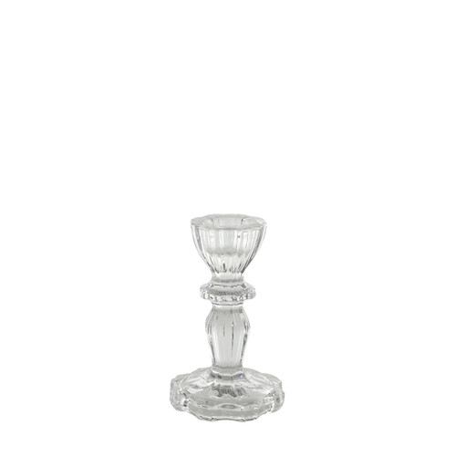 Thea Candlestick -Clear Glass (11cm)