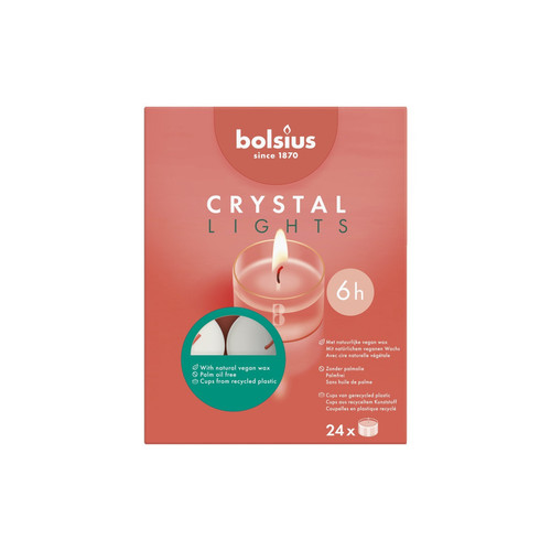 Bolsius Crystal Clear Cup Maxi Tea Lights (8 hour burntime)