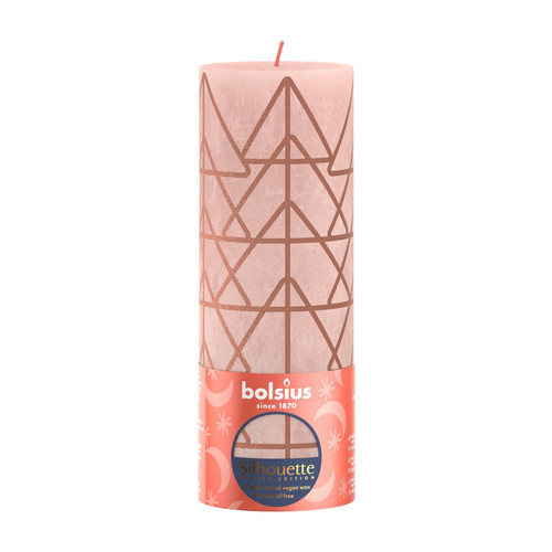 Bolsius Pink & Print Rustic Silhouette Candle (190mm x 68mm)