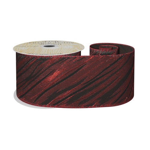 Red and Black Shimmer Zebra Print Ribbon (63mm x 9m) Red and Black Shimmer Zebra Print Ribbon (63mm x 9m)