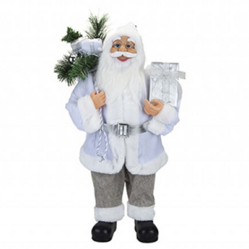 Luxury Standing Grey Santa (60cm)  Luxury Standing Grey Santa (60cm)