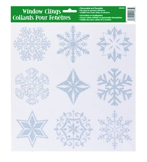 Glitter Snowflake Window Stickers Glitter Snowflake Window Stickers