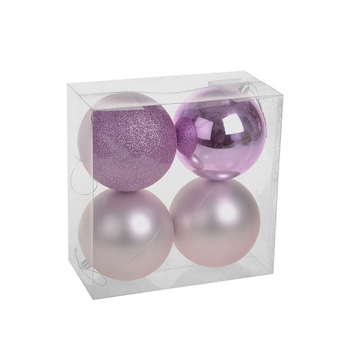 Pink Shatterproof Baubles (10cm) (4 pieces)