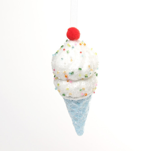 Ice-Cream Cone ORN Blue (4.5inch)