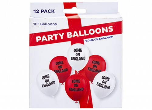 12 pack of Printed England Balloons 